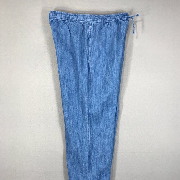 Old Navy Pants Girl's XL 14-16 Blue Chambray Pull On Loose Drawstring Wide Leg - Picture 9 of 14